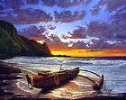   Outrigger Canoe with a Tunnels Beach Sunset 24x30 Original Oil/canvas