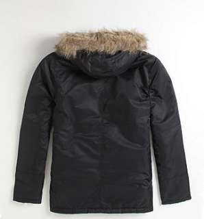 Hurley Mountain Parka Jacket Faux Fur Hoodie Mens NEW Sz M L Black 
