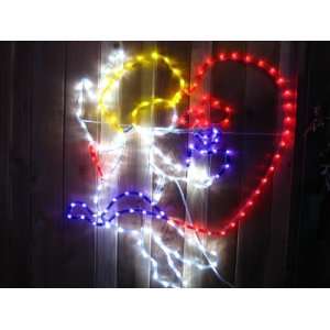 LED rope lights; Cupid with a gift LED rope light motif; Christmas LED 