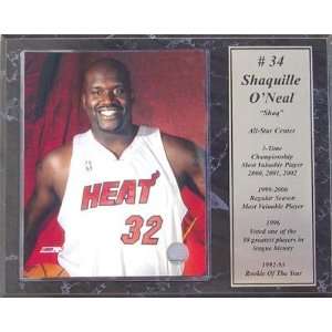 Shaquille ONeal Photograph with Statistics Nested on a 12 x 15 