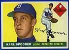 1955 Topps baseball 90 Karl Spooner, Brooklyn Dodgers, 
