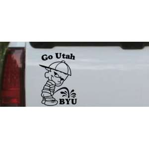 Go Utah Pee On BYU Car Window Wall Laptop Decal Sticker    Black 22in 