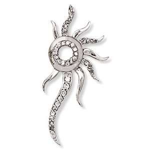  Half Sundial Pendant with Clear CZ Jewelry