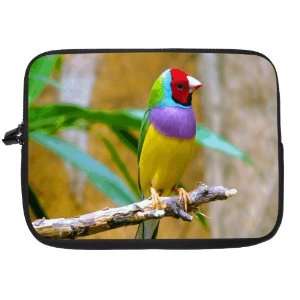  Multi Colored Bird on Branch Laptop Sleeve   Note Book 