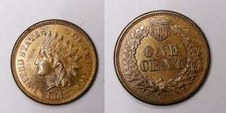 1868 Indian Cent SELECT GEM BU RB 13A 17  