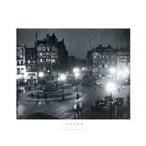  Piccadilly Circus At Night, 1949 Poster Print