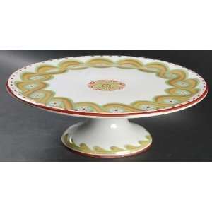  Home James Grand Tour Footed Cake Plate, Fine China 