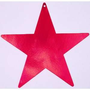   Red Star 12 Cutout   Foil Star Shaped Cutout Decoration Toys & Games
