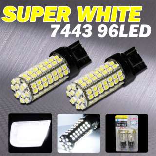 7443 6000K WHITE 96 LED SMD TURN TAIL/STOP LIGHT BULBS  