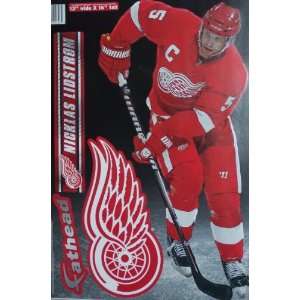  Nicklas Lidstrom Fathead Detroit Red Wings Logo Official 