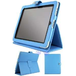 HHI iPad Flip Leather Case with Muti Function Stand   TabletFlip Blue 