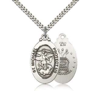  Sterling Silver St. Michael / Air Force Pendant Jewelry