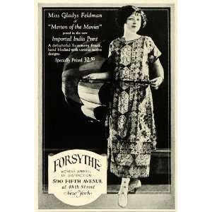  1923 Ad Forsythe Womens Fashion Clothing Stage Actress 