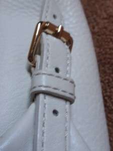 Extra LARGE Dooney & Bourke White Ivory Soft Pebbled Leather Hobo Bag 