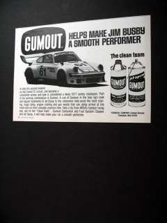 GUMOUT Jim Busby Camel GT Porsche 911 1977 print Ad  