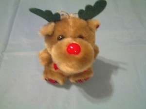 CUTE AND CUDDLY 5 RUDOLPH THE RED NOSED REINDEER PLUSH ORNAMENT 