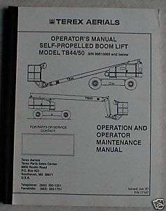 Terex TB44 TB50 Manlift Operation Maintenance Manual  