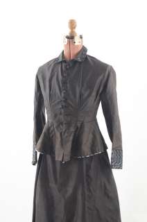 VINTAGE 1900s Edwardian Peplum SILK Bustle Suit DRESS  