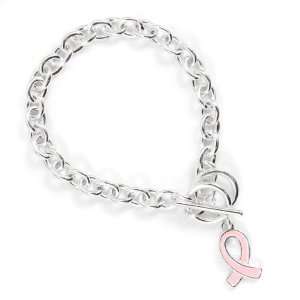   Chain Link Breast Cancer Awareness Bracelet Emitations Jewelry