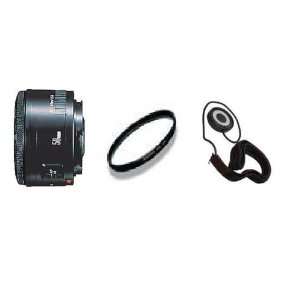  Canon Ef 50mm F/1.8 Ii Camera Lens Plus 52mm Filter & Lens 
