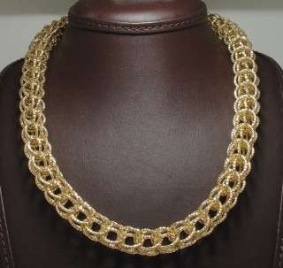 Technibond Bold Byzantine Necklace 14K Gold Clad Silver  