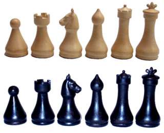 BLACK / White CHESS PIECES SET With Black/Aluminum Wood edge Board 