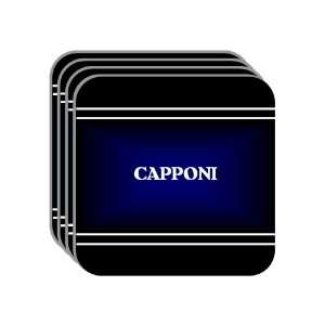 Personal Name Gift   CAPPONI Set of 4 Mini Mousepad Coasters (black 