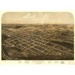  Historic Panoramic Map Birds eye view of the city of Coldwater 