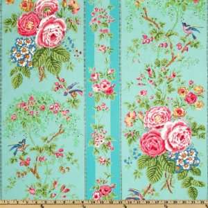  44 Wide Flower Power Elizabeth Rose Stripe Ice Fabric By 