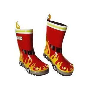  Kidorable Fireman Rain Boots   Size 11 Toddler Baby