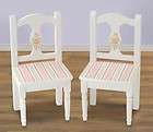 Girls Wood Pink & White Hand Painted ROSES Chair Set