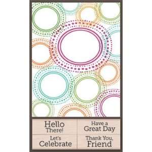   CELEBRATE Add Your Message Card & Stamp Set Arts, Crafts & Sewing