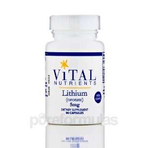  Vital Nutrients Lithium (orotate) 5 mg 90 Vegetarian 