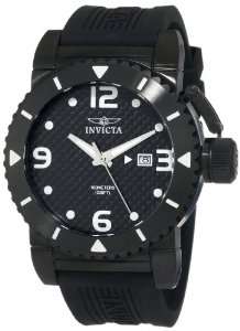   Invicta Mens 1432 Sea Hunter Black Dial Rubber Watch Invicta
