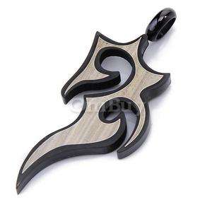 Mens Gothic Tribal Stainless Steel Flame Flaming Pendant F/Necklace O1 