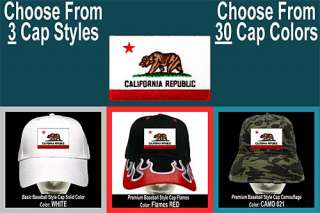 CALIFORNIA STATE FLAG Baseball CAP 3Styles 30Colors USA  