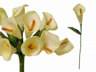 60 pcs Single Stem Silk Mini CALLA Lillies Wedding Flowers   17 Colors 