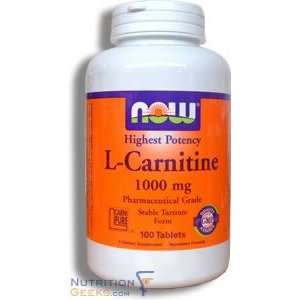  Now L Carnitine 1000mg, 100 Tablet