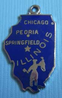 Vintage Wells Illinois Prairie State map sterling charm  