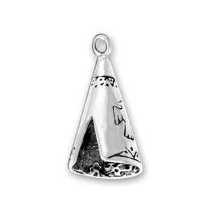  Sterling Silver Charm Pendant Teepee Indian Wigwam Tent Jewelry