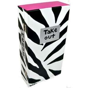   Adorable Black & White Mini Zebra Take Out Menu Box