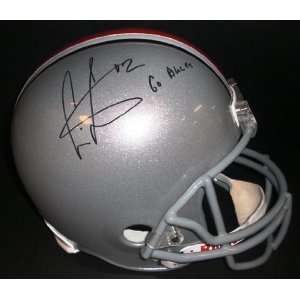 Cris Carter Autographed Ohio State Buckeyes Full Size Helmet with GO 