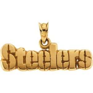    14k Yellow Gold Pittsburgh Steelers NFL Name Pendant Jewelry