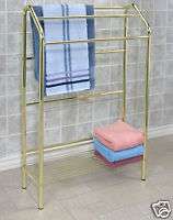 Polished Brass Plated Steel Towel Rack Stand 32 x 23  