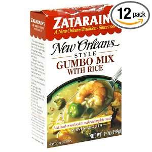 Zatarains New Orleans Style Gumbo Mix with Rice, 7 Ounce Boxes (Pack 