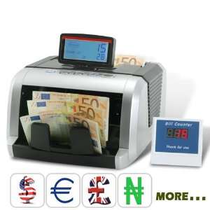 com Money currency Counter Machines + Counterfeit Note Detector Cash 