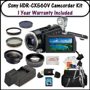  Sony HDR CX560V Camcorder w/ Accessory Kit including 3 