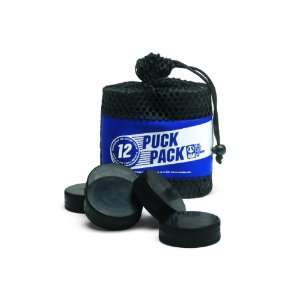 Ice Hockey Pucks w/Bag   12 Pack 
