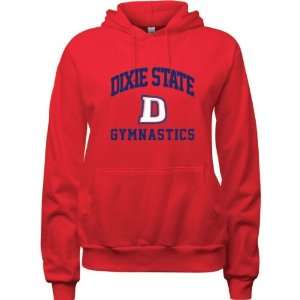  Dixie State Red Storm Red Womens Gymnastics Arch Hooded 