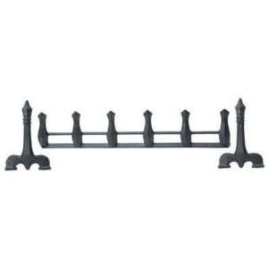   Decorative Cast Iron Fender Grate And Andirons
